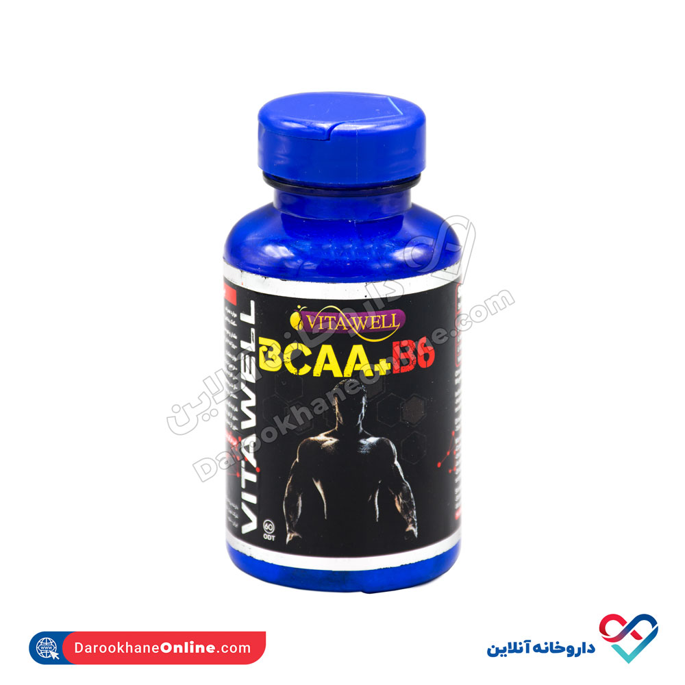 vita-well-bcaab6-1.jpg قرص بی سی ای ای+ب6 ویتاول b6+bcaa تعداد 60 عددی - Image 1